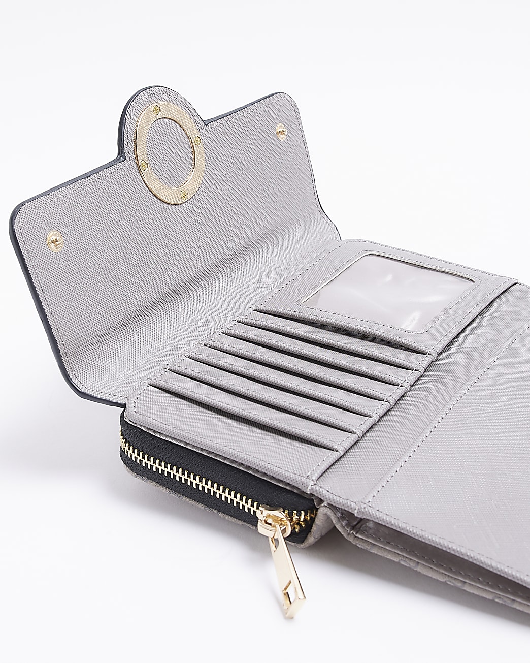 Grey RI monogram fold out purse