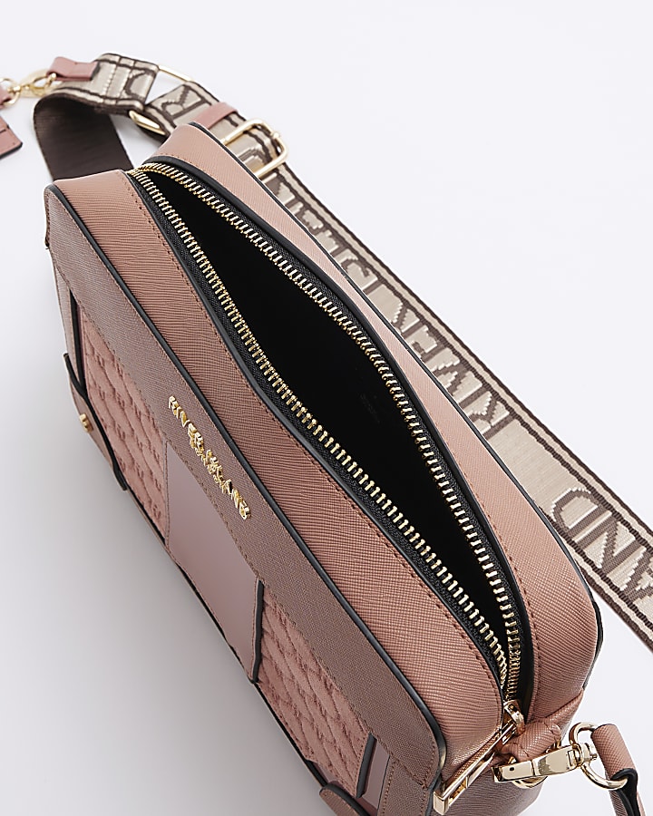 Pink RI monogram boxy cross body bag