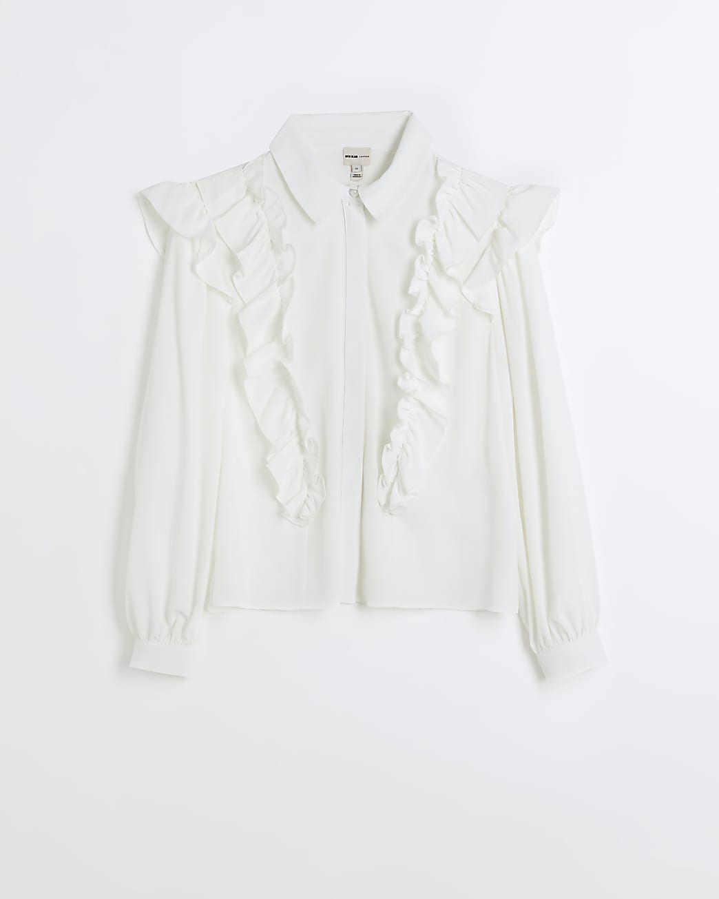 White frill long sleeve shirt