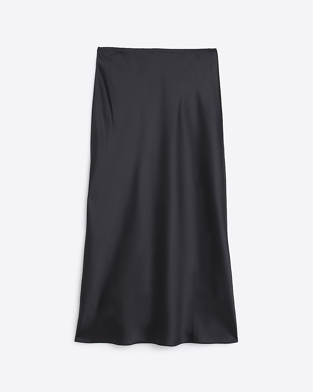Black satin maxi skirt