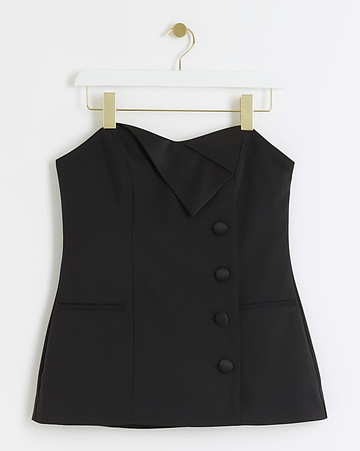 Black bandeau tux top