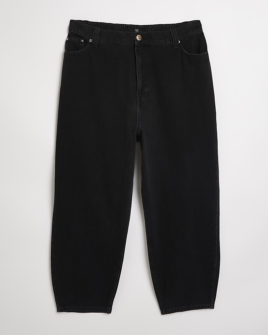 Plus black high waisted mom jeans