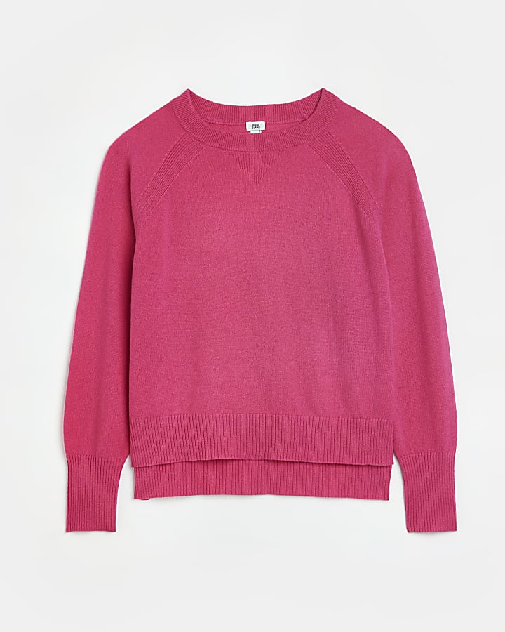 Pink cashmere long sleeve jumper