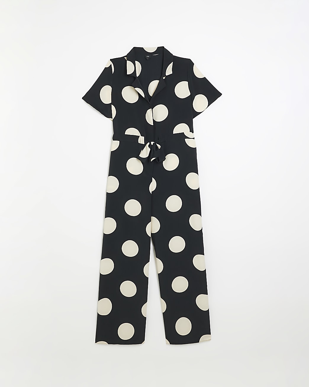 Black spot print jumpsuit