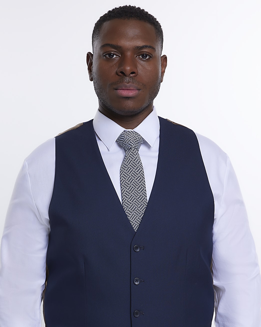 Big & Tall navy slim fit waistcoat