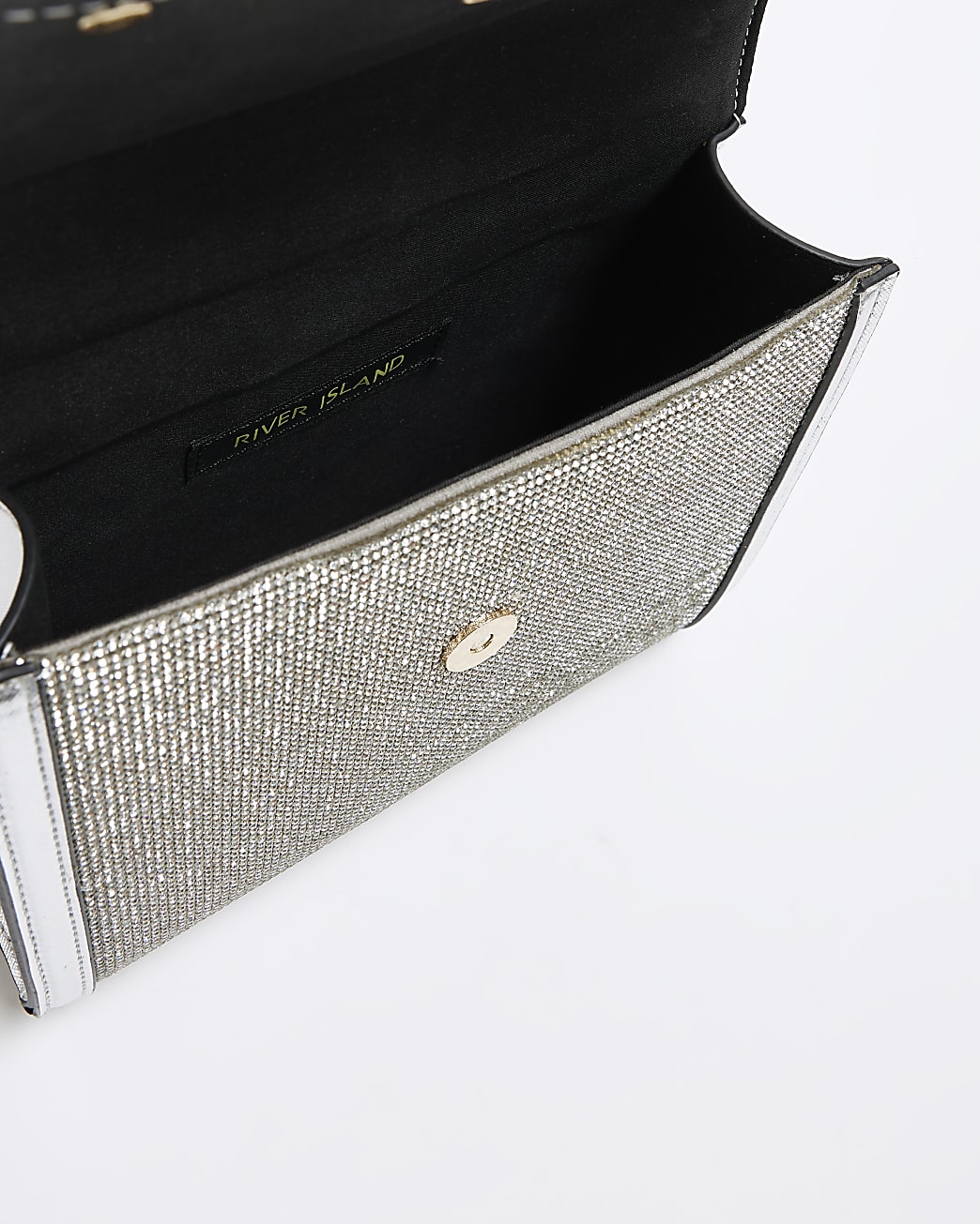 Silver embellished cross body bag