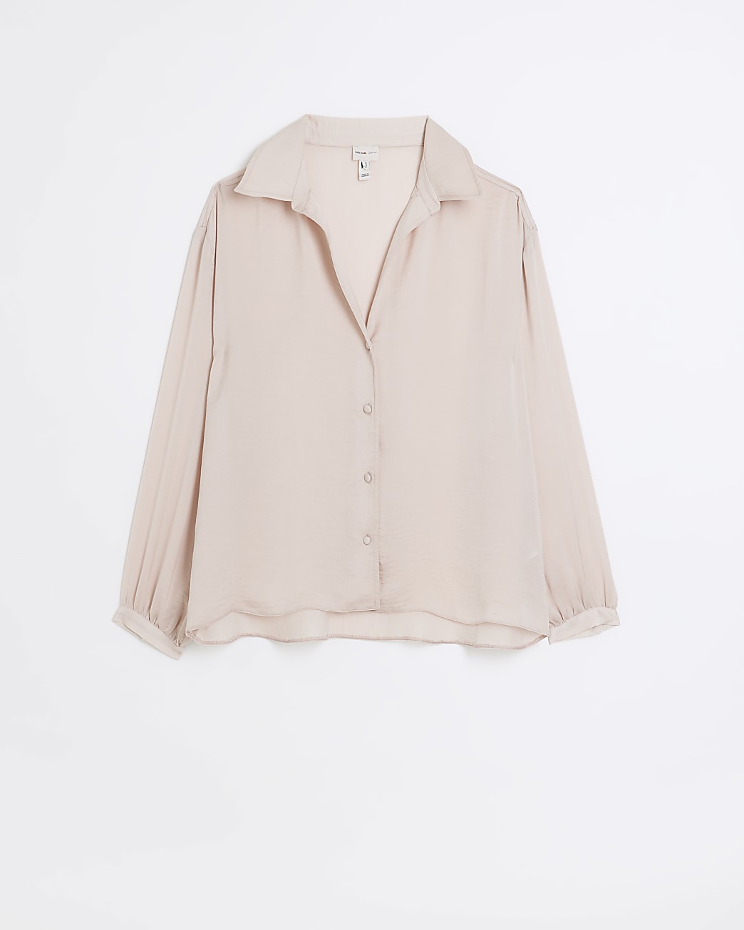 Pink long sleeve satin shirt