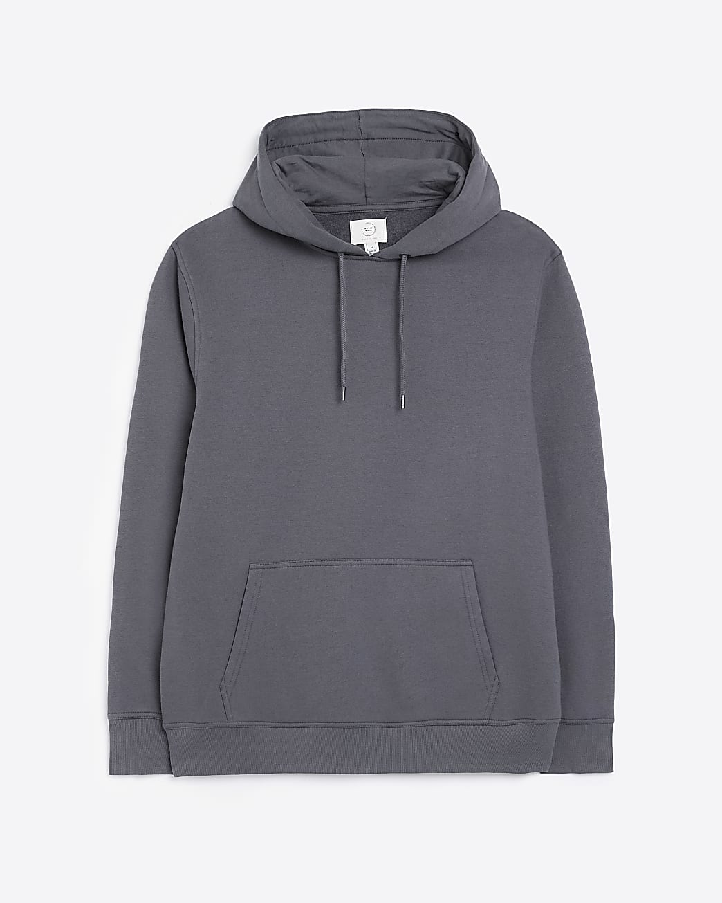 Grey regular fit long sleeve hoodie