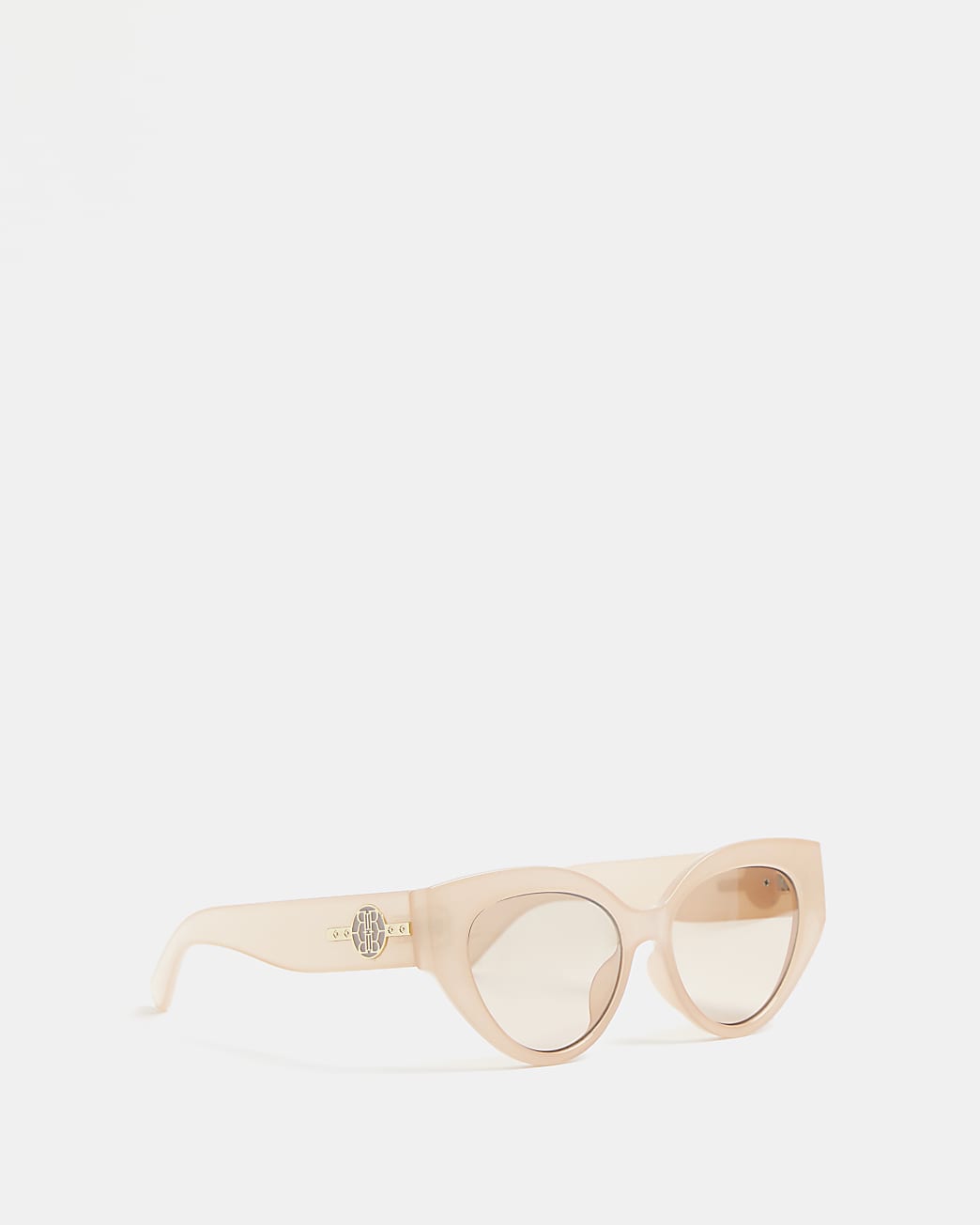 Beige chunky cat eye sunglasses
