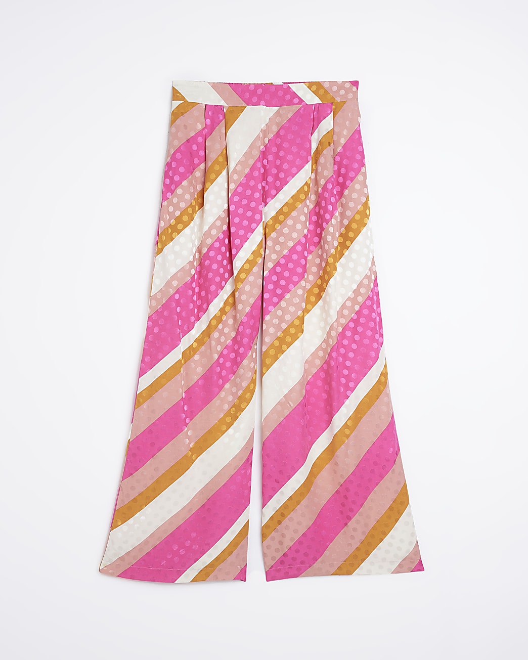Pink Stripe Wide Leg Trousers