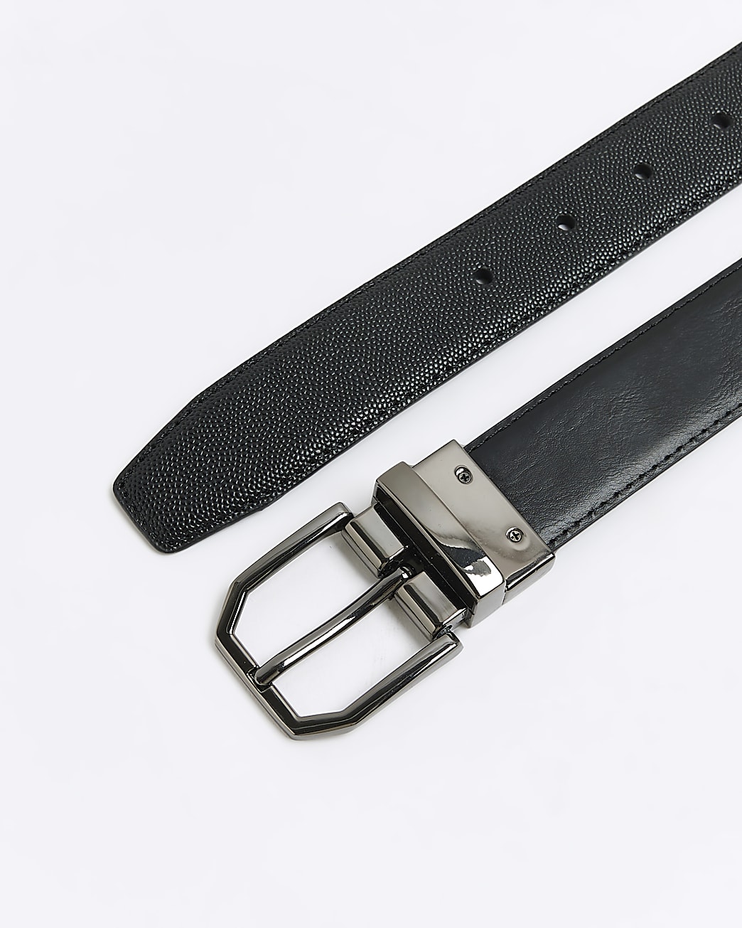 Black gunmetal buckle belt