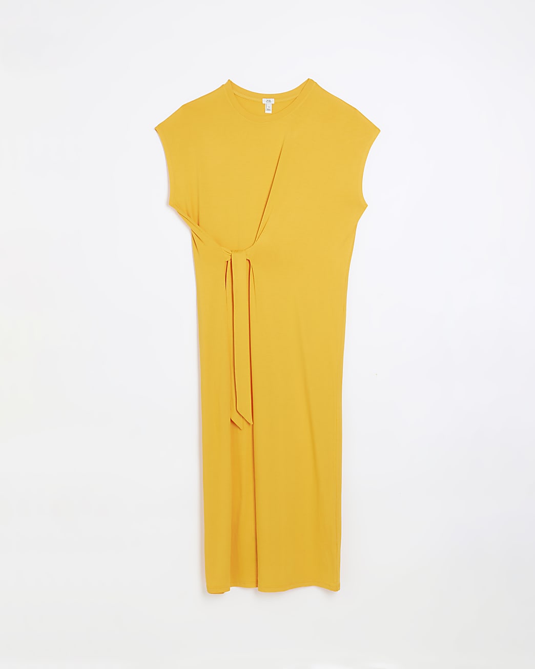 Orange tie waist t-shirt midi dress