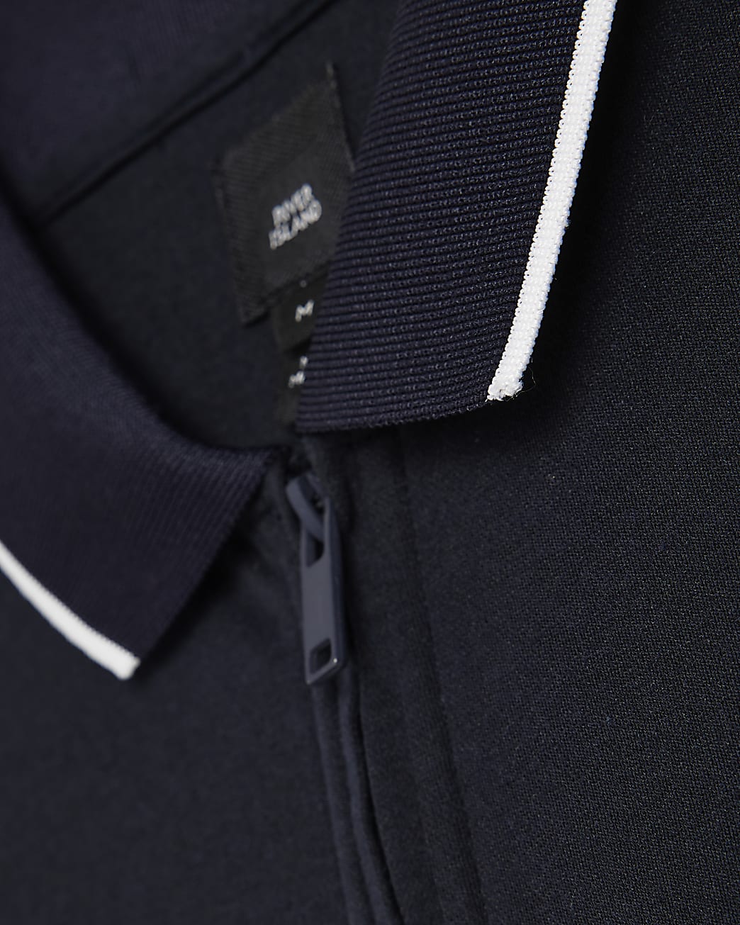 Navy muscle fit short sleeve polo shirt
