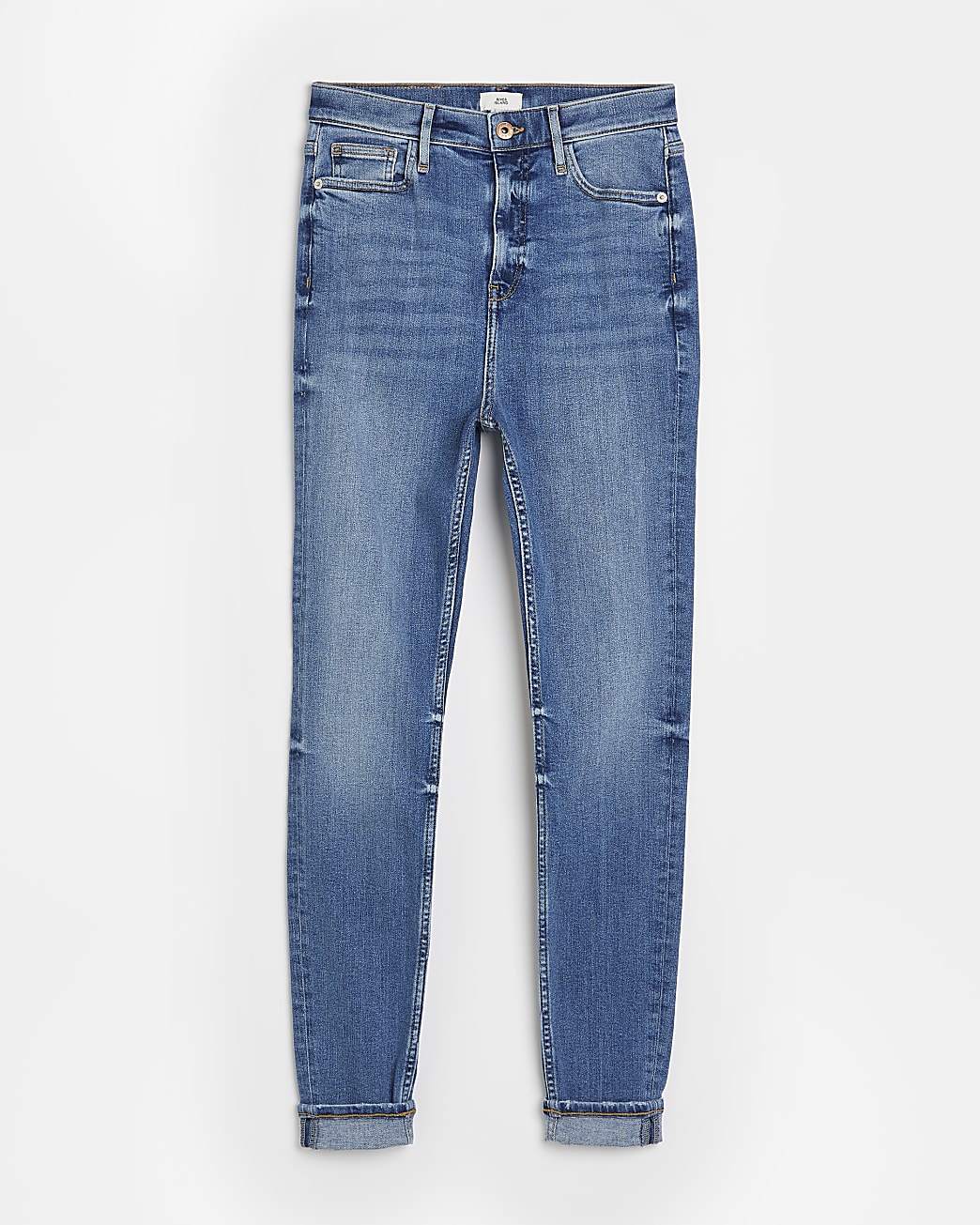 Blue high waisted skinny jeans