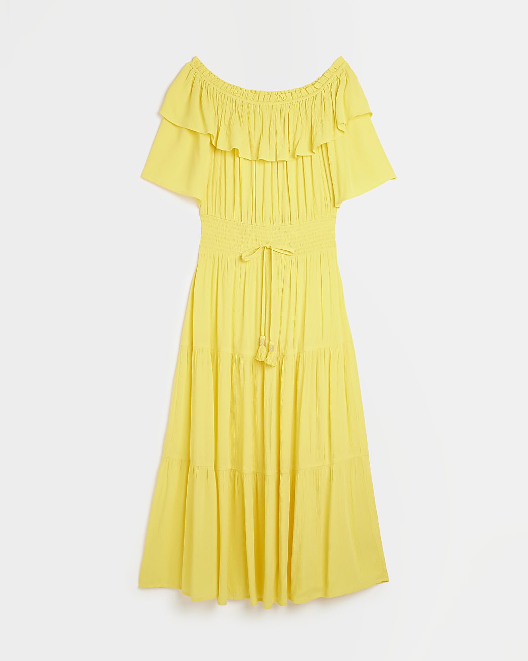 Yellow Maxi Bardot dress