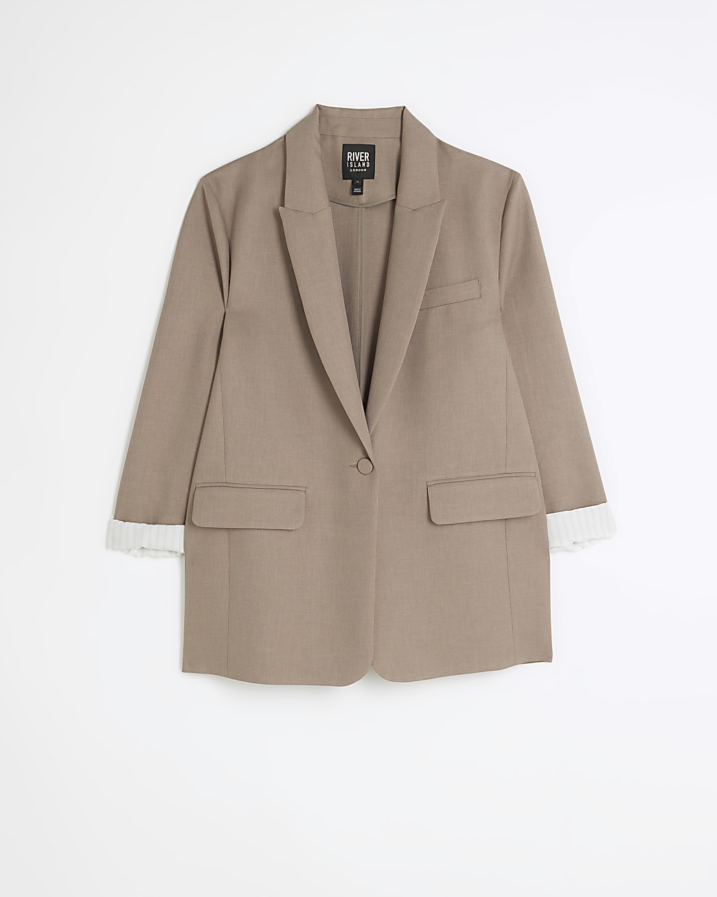 Brown rolled sleeve blazer