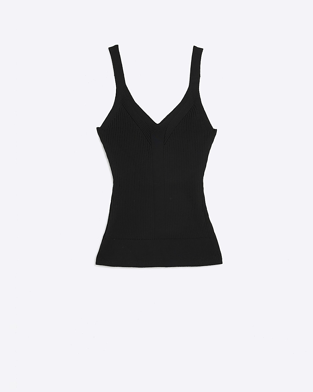 Black ribbed knitted vest