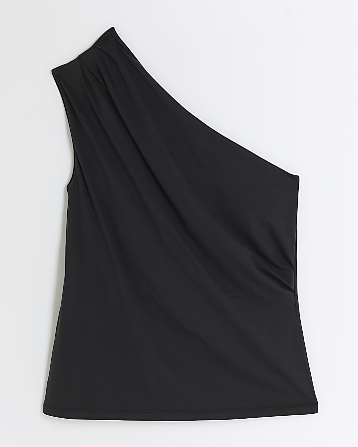 Black one shoulder top
