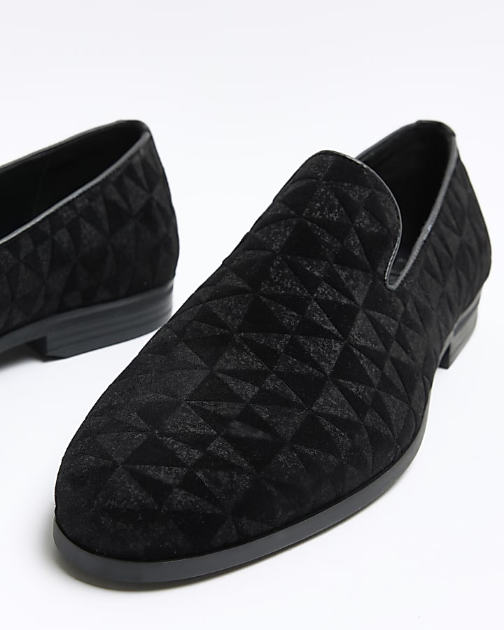 Black velvet loafers