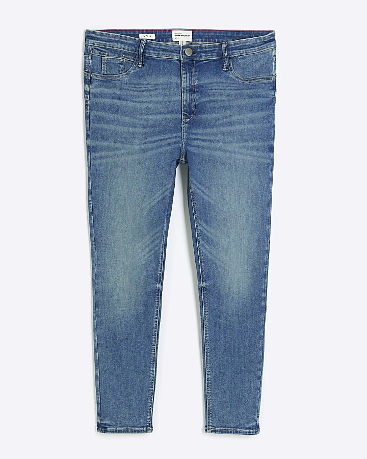 Plus blue skinny fit bum sculpt jeans