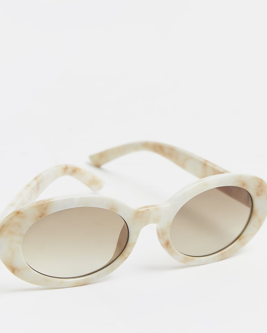 Cream oval slim sunglasses