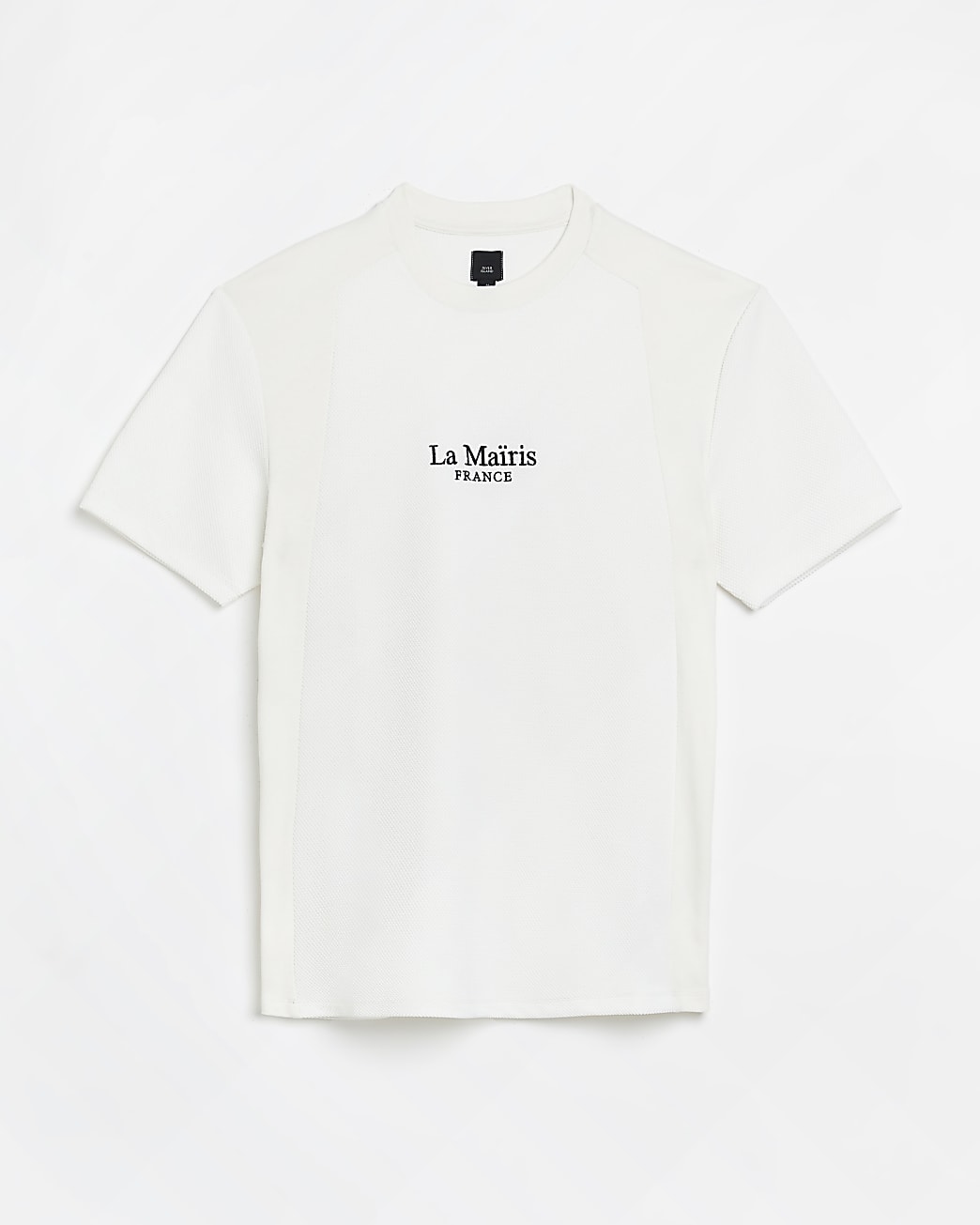 White slim fit textured graphic t-shirt