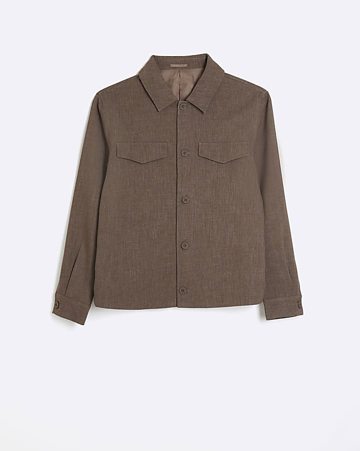 Beige regular fit lightweight jacket