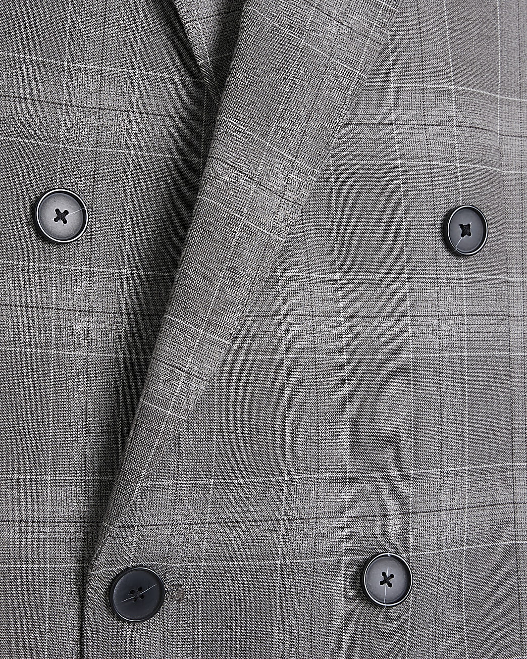 Grey slim fit check suit jacket