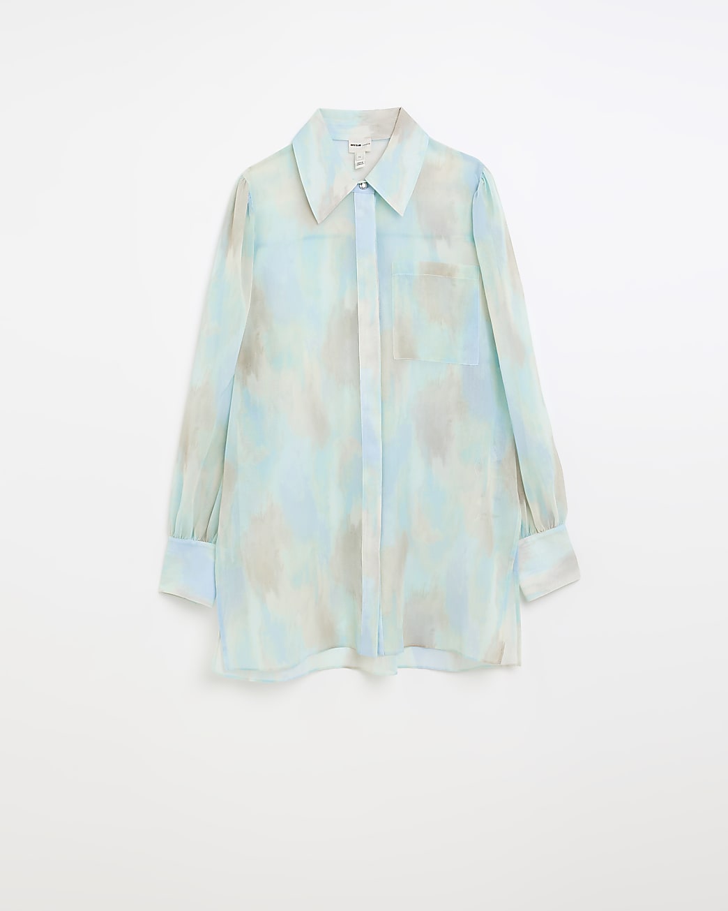 Blue watercolour print shirt