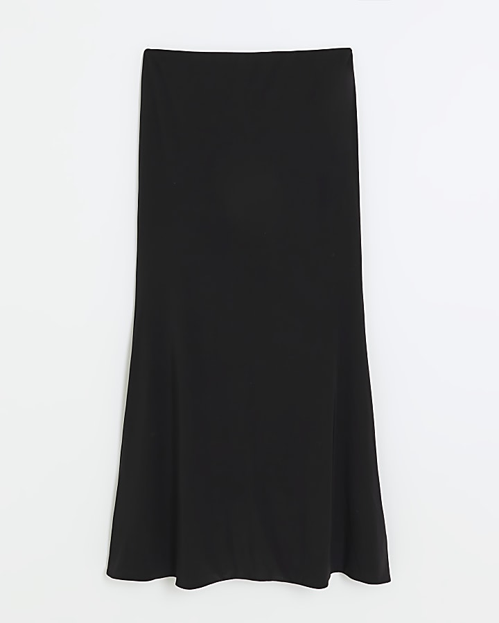 Petite black mermaid maxi skirt