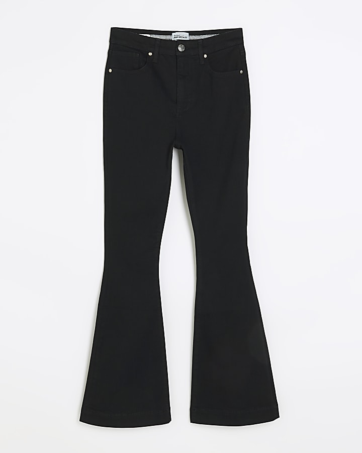 Black Tummy Tech Flare Jeans