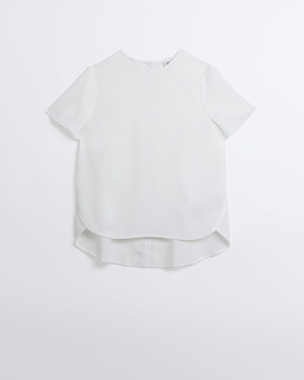 White satin short sleeve t-shirt