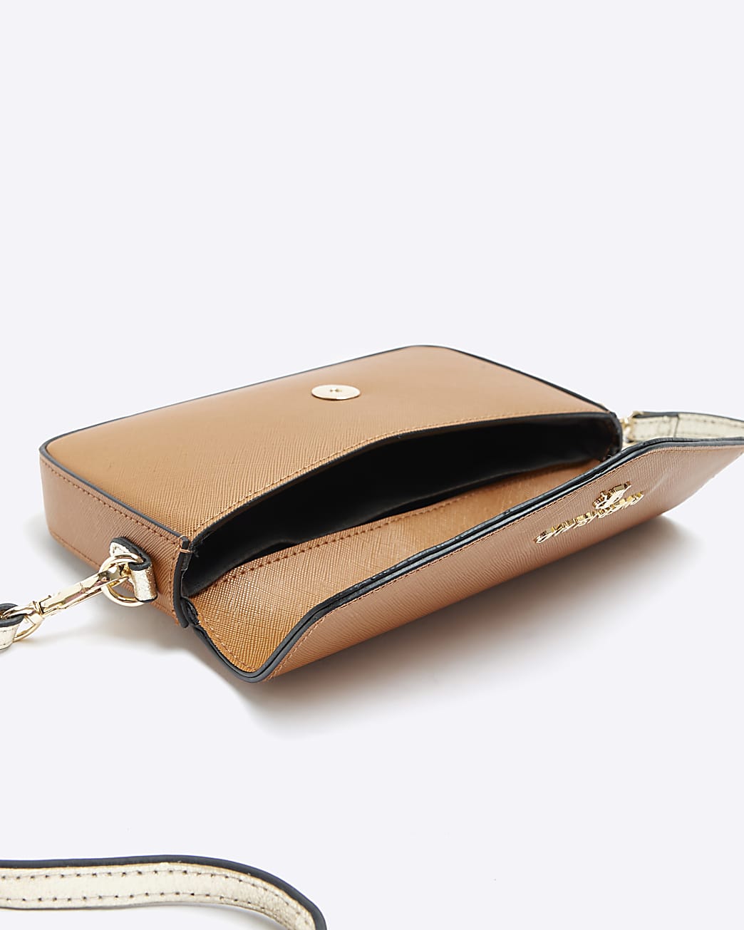 Brown envelope cross body bag