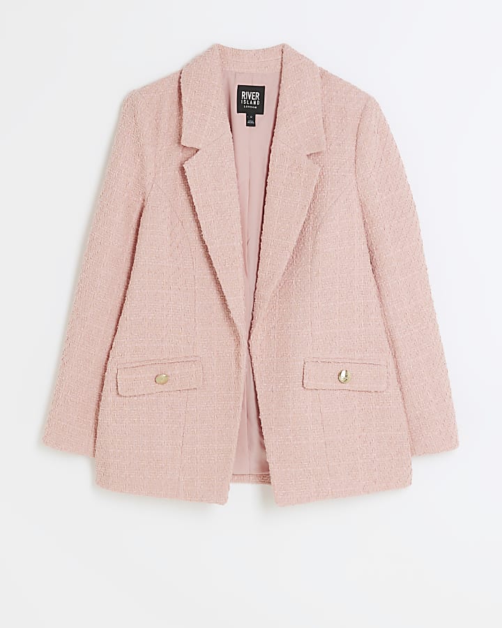 Pink boucle blazer