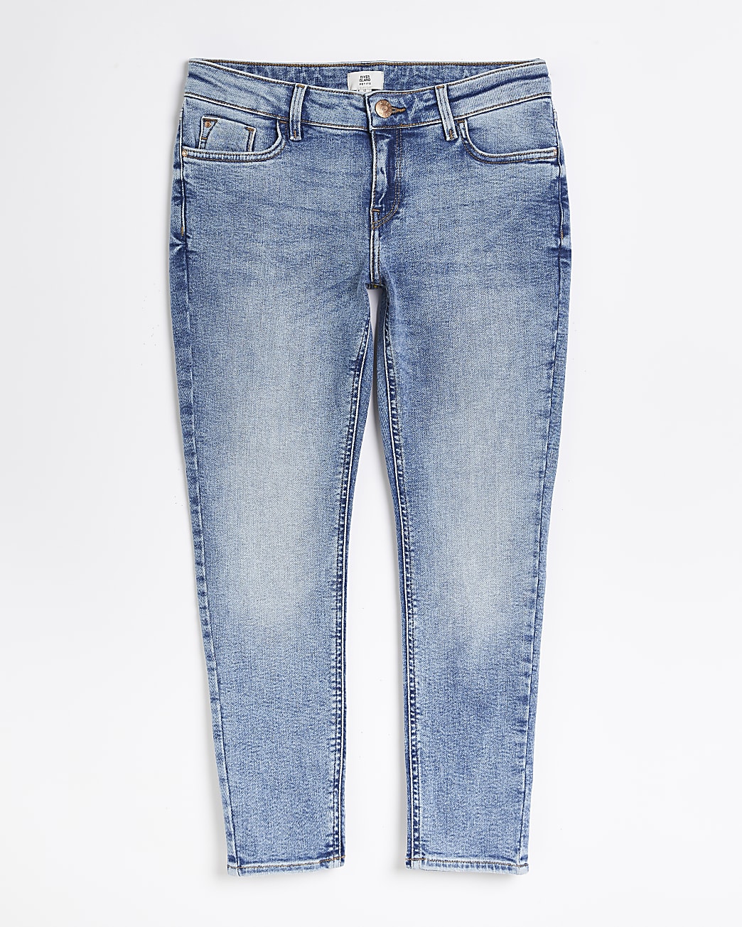 Petite blue low rise skinny jeans