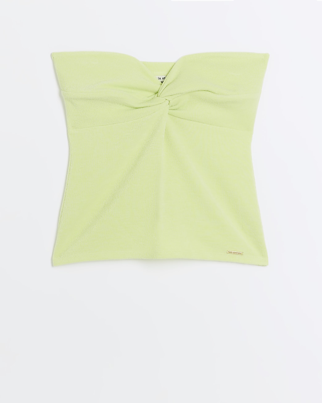 Green twist front bandeau top