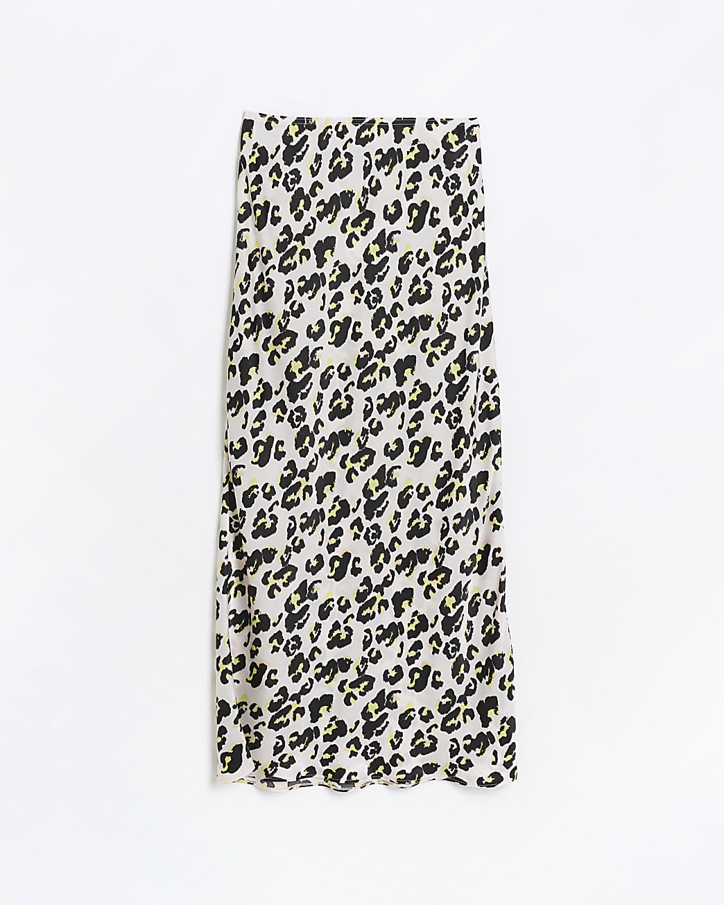Pink satin leopard print maxi skirt
