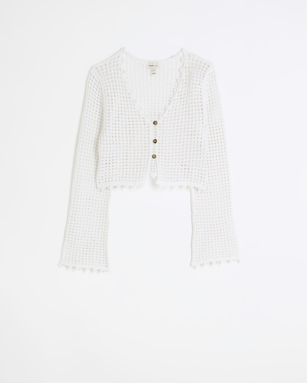 White crochet crop cardigan