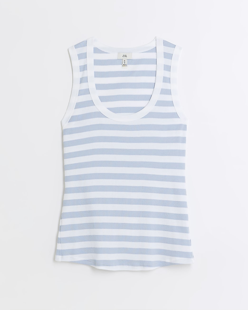 Blue stripe scoop neck vest top