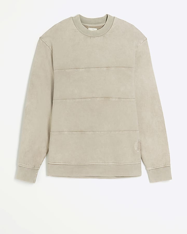 Washed stone regular fit seam sweatshirt