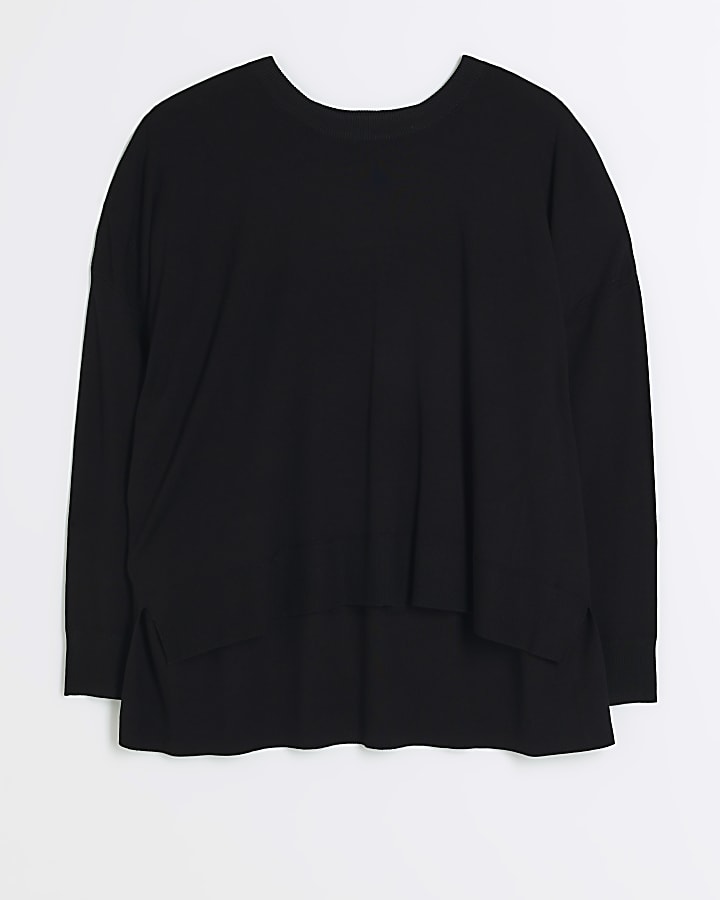 Black fine knit jumper
