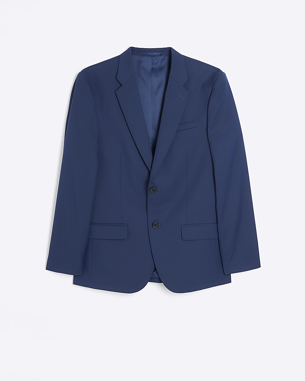 Blue slim fit twill suit jacket