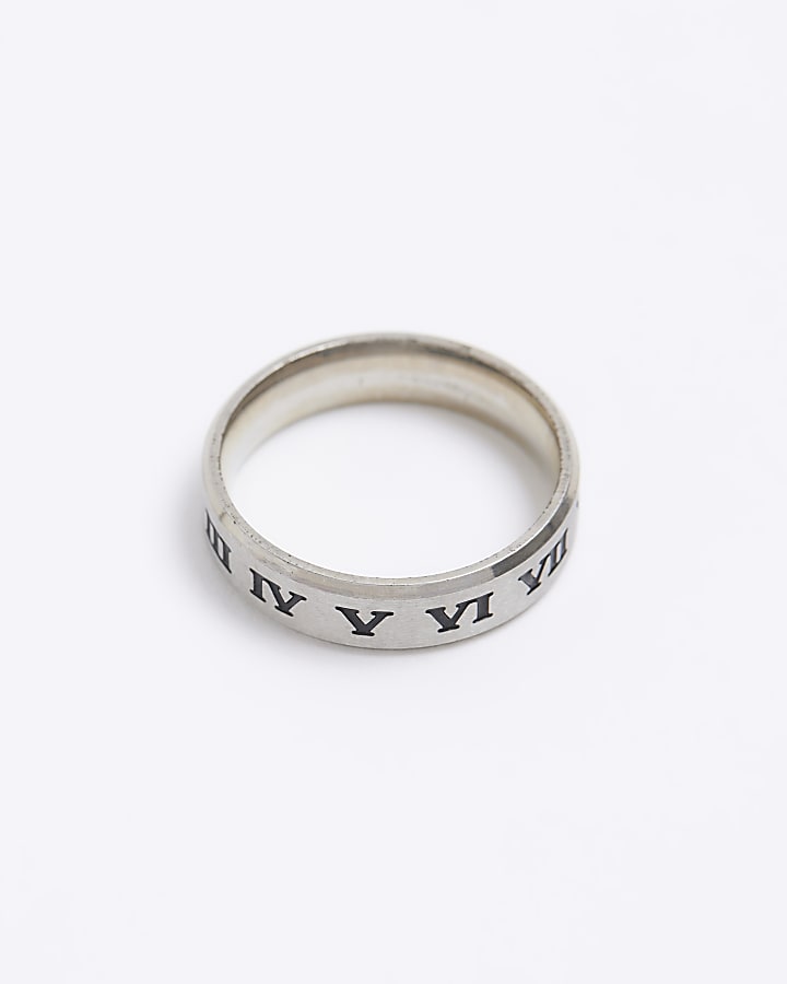 Silver colour roman number ring