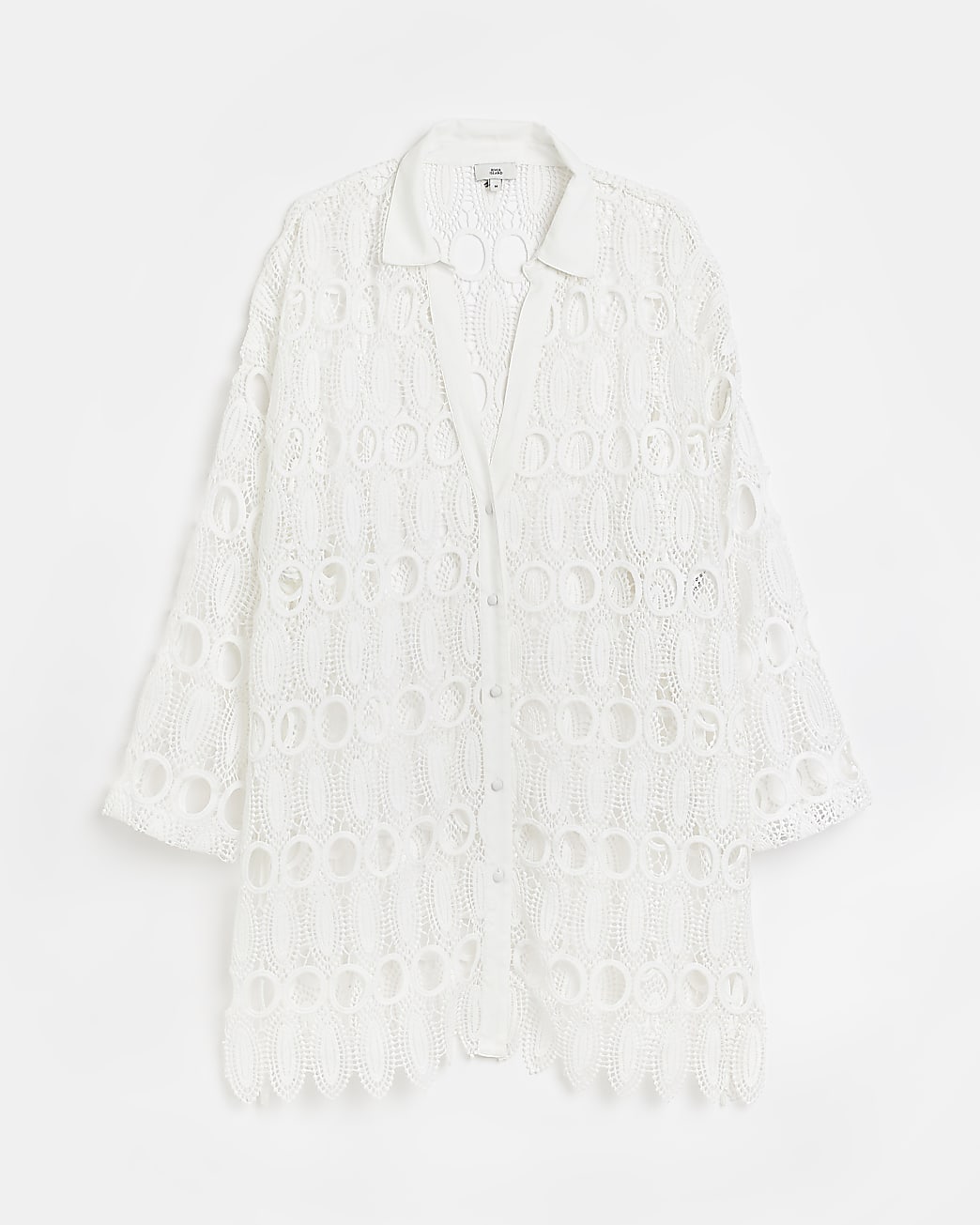 White lace oversized shirt