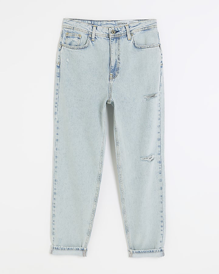 Blue high waisted bum sculpt mom jeans