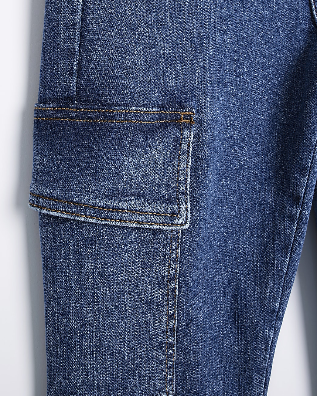Blue high waisted cargo skinny jeans