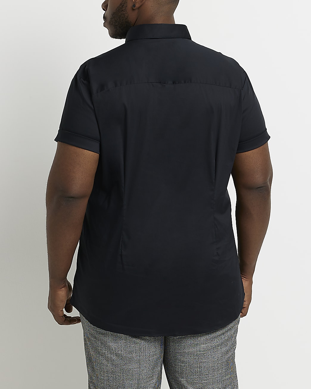 Big & Tall Black muscle fit Stretch Shirt