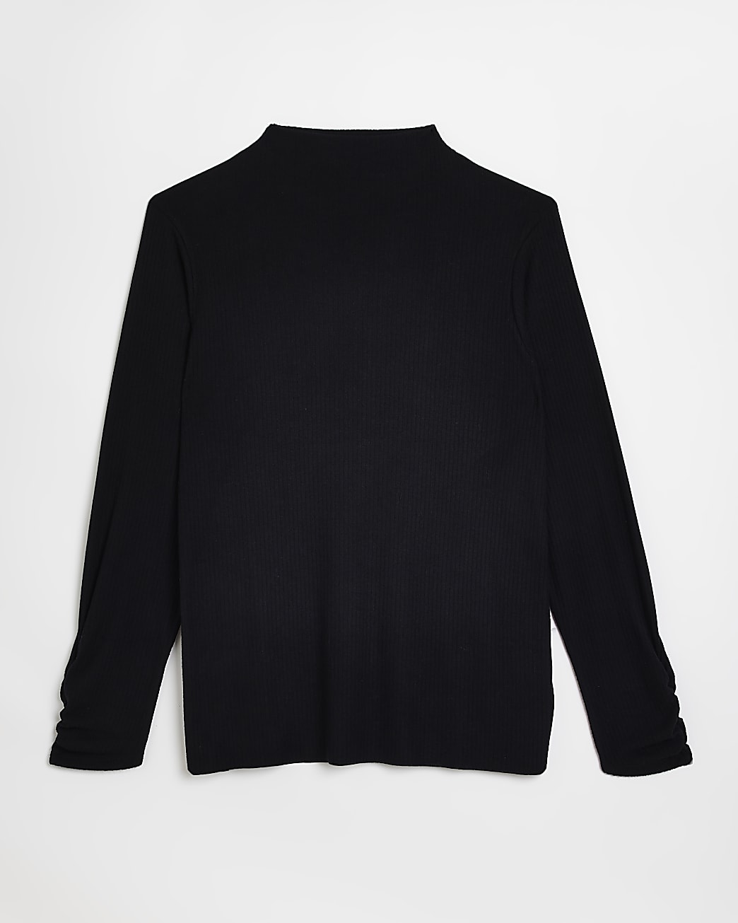 Plus black ribbed high neck top