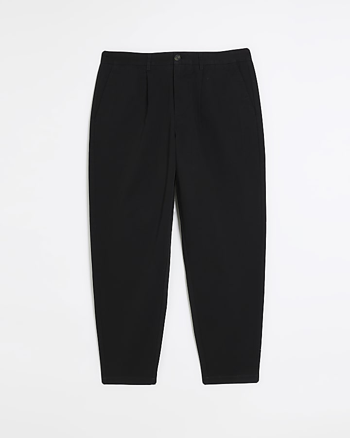 Black tapered fit casual chino