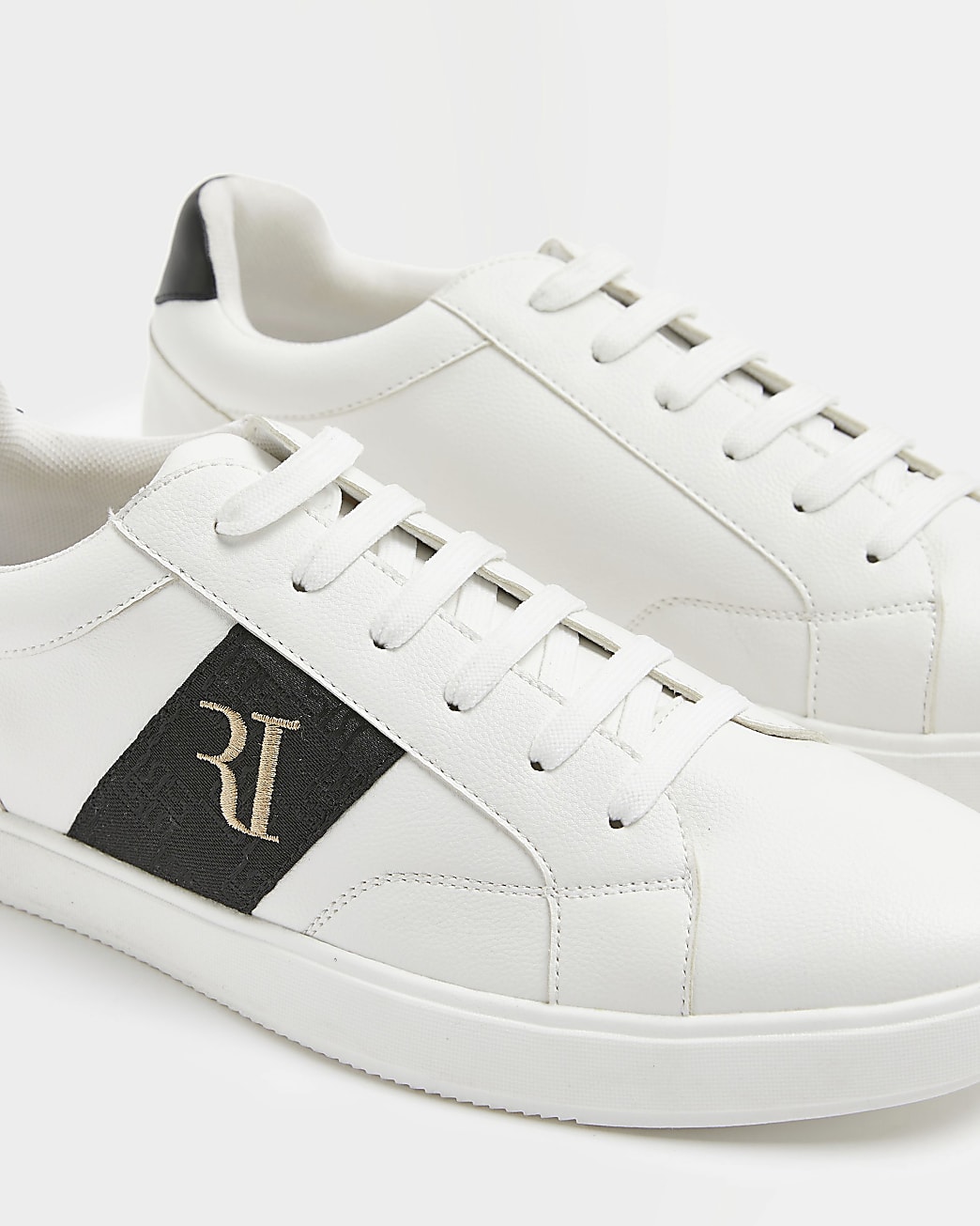 White Wide fit RI Stripe Trainers